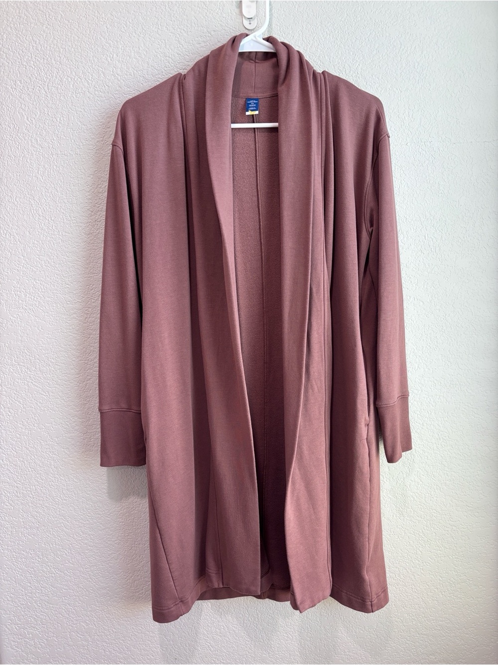 Old Navy Live in French Terry Longline Wrap Cardigan Sweater Mauve Pink Brown XS